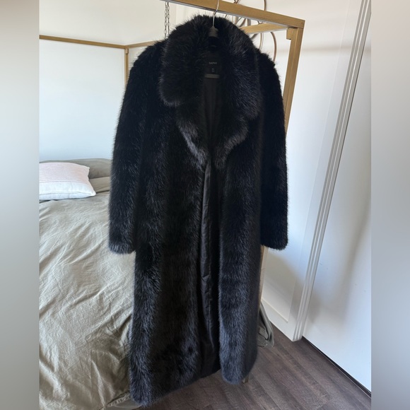 Jackets & Blazers - Black Faux Fur Coat Full Length Mob Wife Teddy Jacket Baddie Old Money Luxury